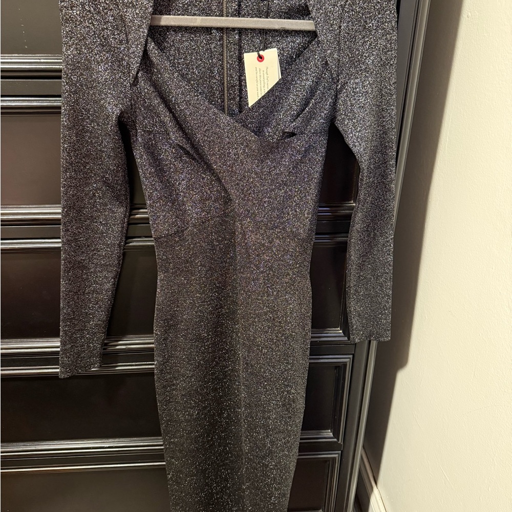 Ted Baker Shimmering Silver Long Sleeve Dress